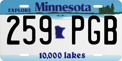 MN license plate 259PGB