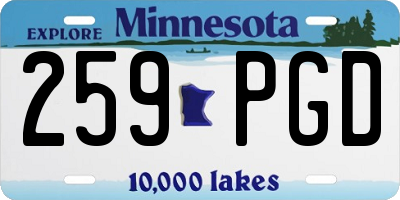 MN license plate 259PGD