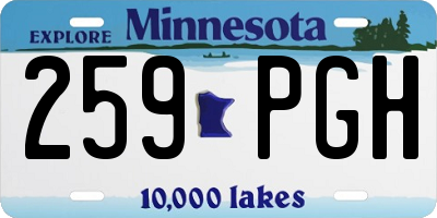 MN license plate 259PGH