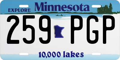 MN license plate 259PGP