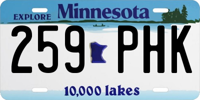 MN license plate 259PHK