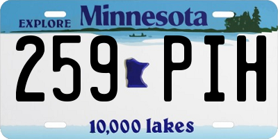 MN license plate 259PIH