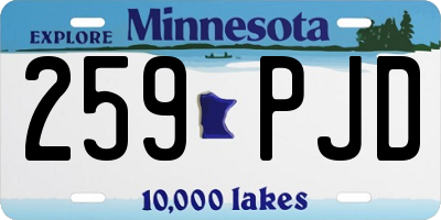 MN license plate 259PJD