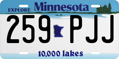 MN license plate 259PJJ