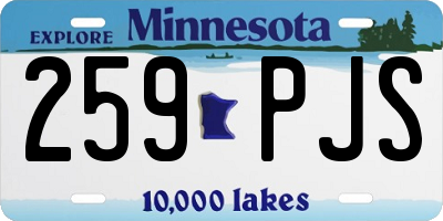 MN license plate 259PJS