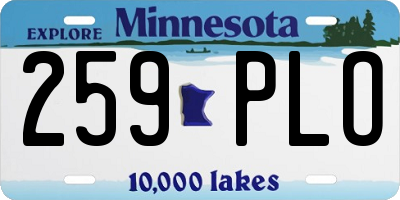 MN license plate 259PLO