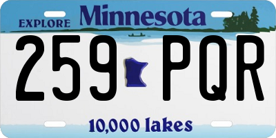 MN license plate 259PQR