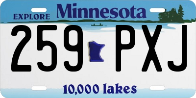 MN license plate 259PXJ