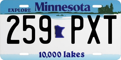 MN license plate 259PXT