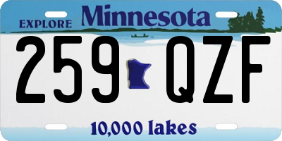 MN license plate 259QZF