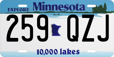 MN license plate 259QZJ