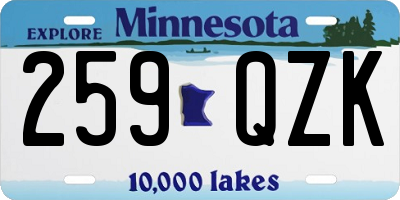 MN license plate 259QZK