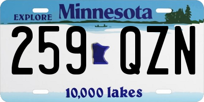 MN license plate 259QZN