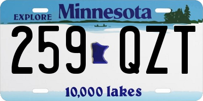 MN license plate 259QZT