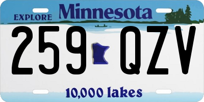 MN license plate 259QZV