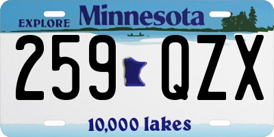 MN license plate 259QZX