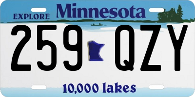 MN license plate 259QZY