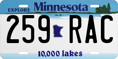 MN license plate 259RAC