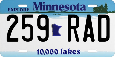 MN license plate 259RAD