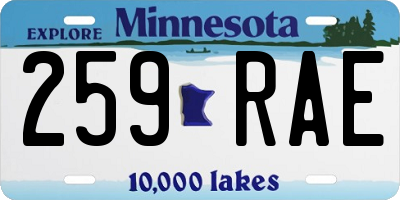 MN license plate 259RAE