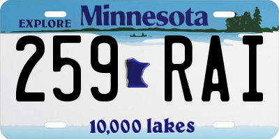 MN license plate 259RAI