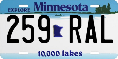 MN license plate 259RAL