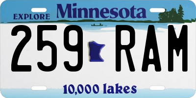 MN license plate 259RAM