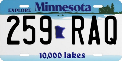 MN license plate 259RAQ
