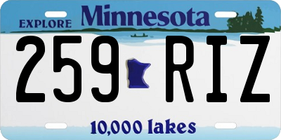 MN license plate 259RIZ
