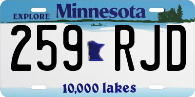 MN license plate 259RJD