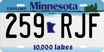 MN license plate 259RJF