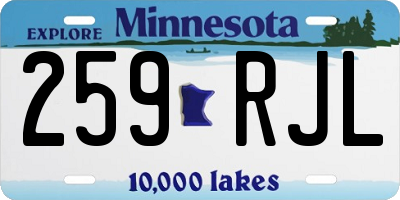 MN license plate 259RJL