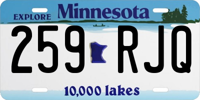 MN license plate 259RJQ