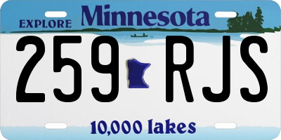 MN license plate 259RJS