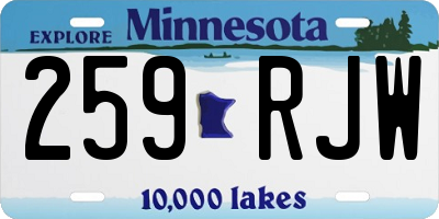 MN license plate 259RJW