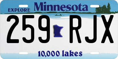MN license plate 259RJX
