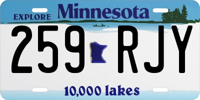 MN license plate 259RJY