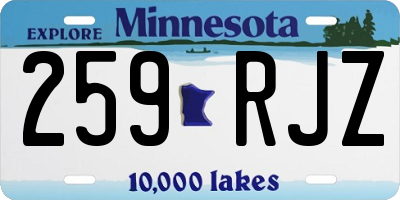 MN license plate 259RJZ