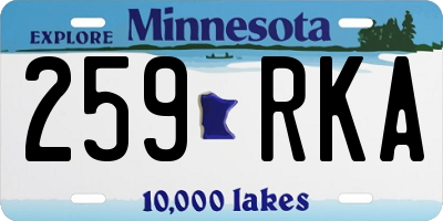 MN license plate 259RKA