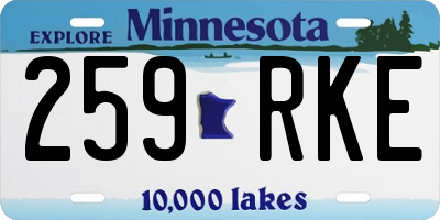 MN license plate 259RKE