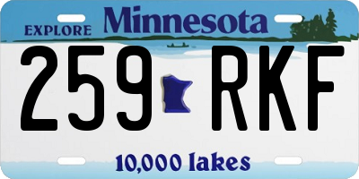 MN license plate 259RKF