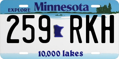 MN license plate 259RKH