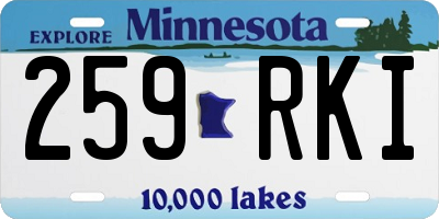 MN license plate 259RKI