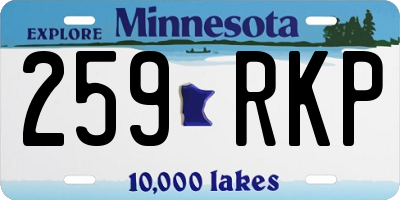 MN license plate 259RKP