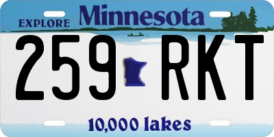 MN license plate 259RKT
