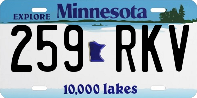 MN license plate 259RKV