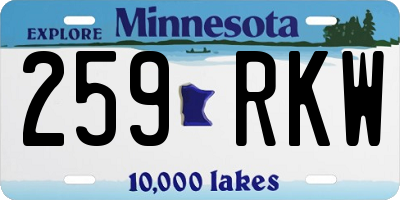 MN license plate 259RKW