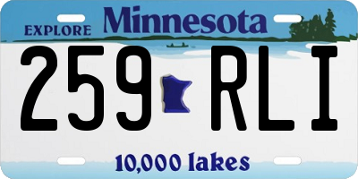 MN license plate 259RLI