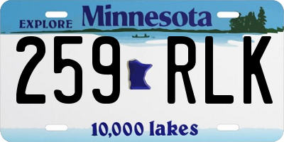 MN license plate 259RLK