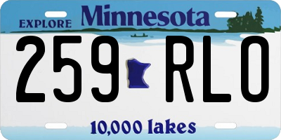 MN license plate 259RLO